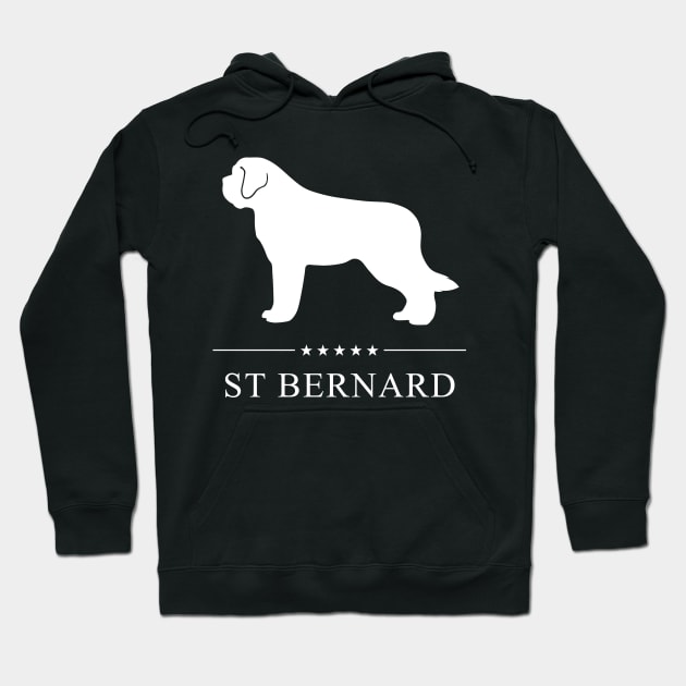 St Bernard Dog White Silhouette Hoodie by millersye